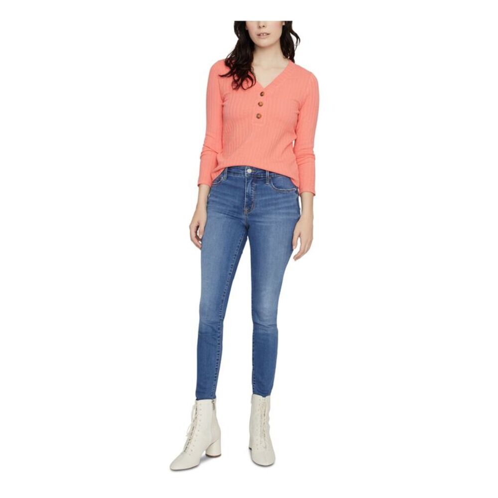 SANCTUARY Womens Coral Long Sleeve V Neck Top XS - Picture 3 of 4